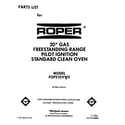 Roper FGP210VW2 front cover diagram