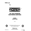 Roper CGX215VX0 cover page-text only diagram