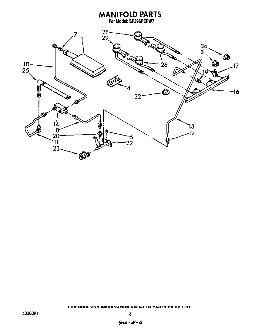 Whirlpool SF396PEPW7 manifold diagram