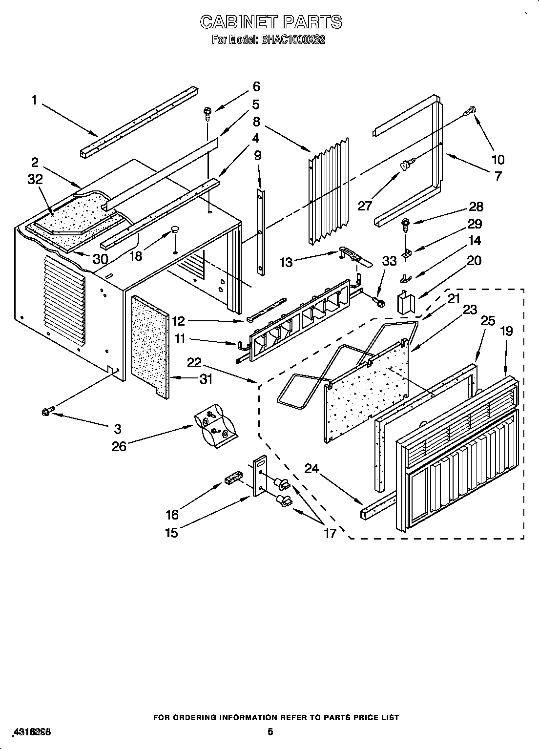 Whirlpool BHAC1000XS2 cabinet diagram