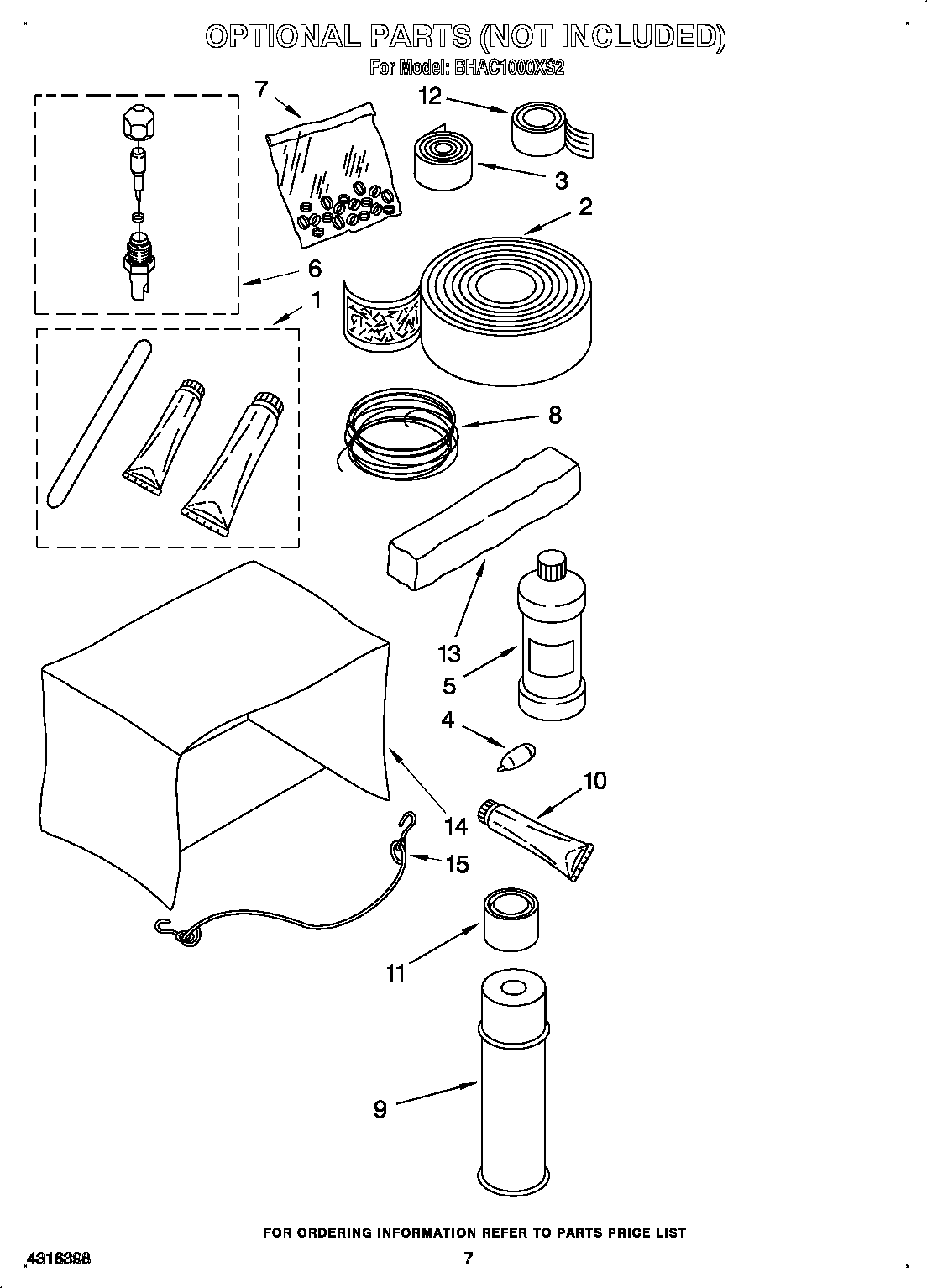 Whirlpool BHAC1000XS2 optional diagram
