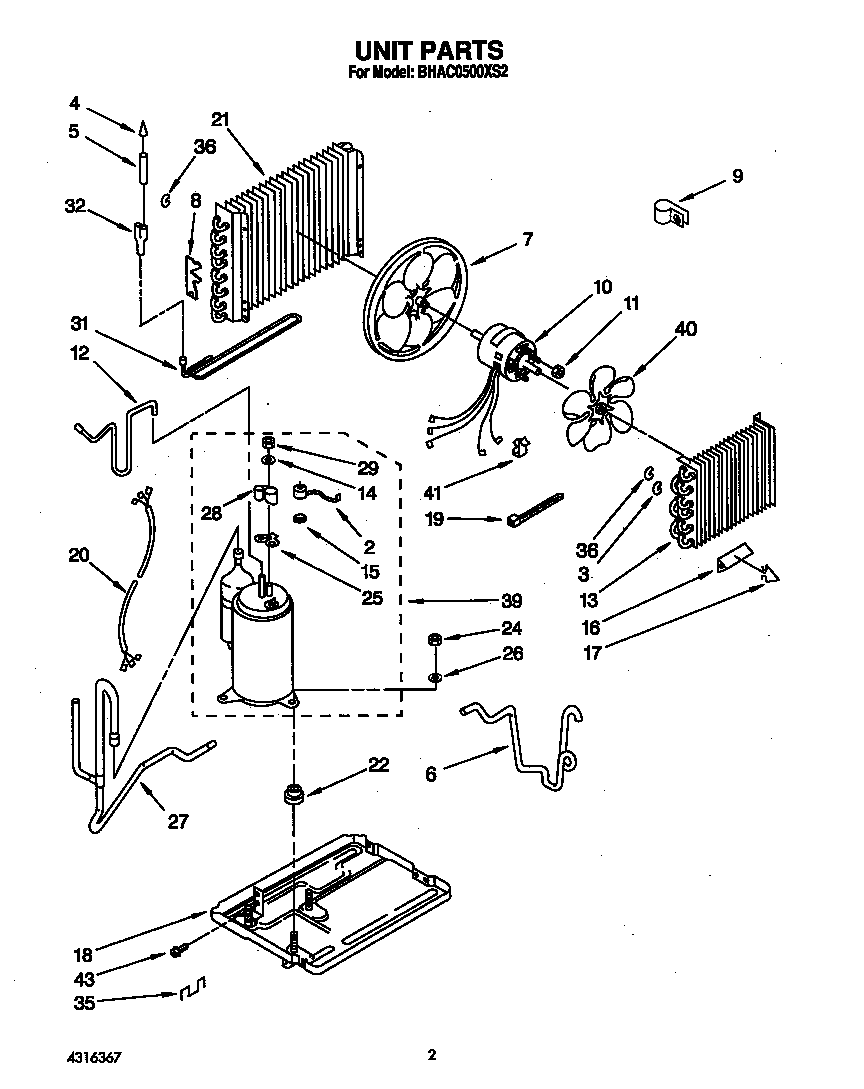 Whirlpool BHAC0500XS2 unit diagram