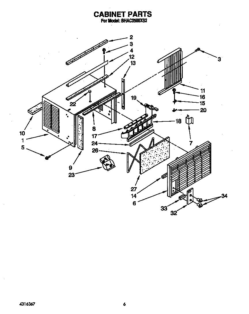 Whirlpool BHAC0500XS2 cabinet diagram