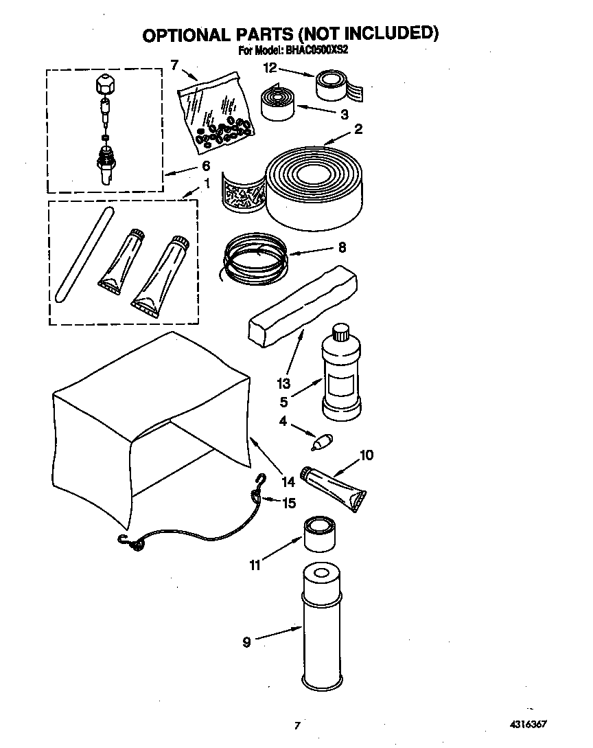Whirlpool BHAC0500XS2 optional diagram