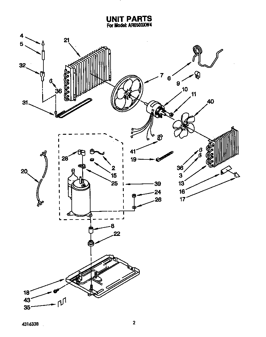 Whirlpool AR0500XW4 unit diagram