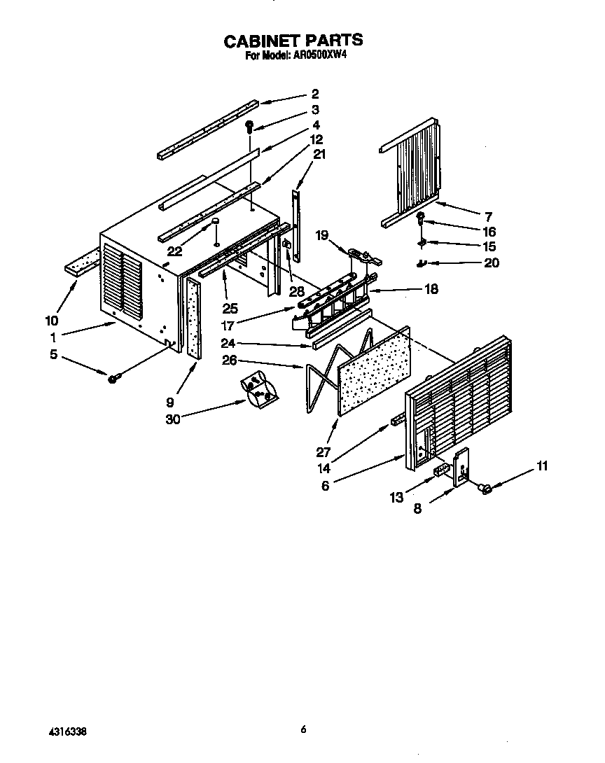 Whirlpool AR0500XW4 cabinet diagram