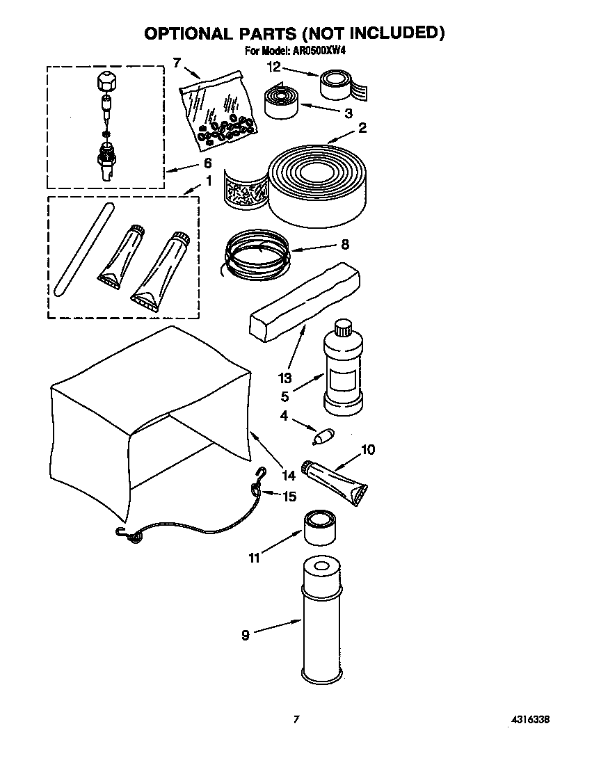 Whirlpool AR0500XW4 optional diagram