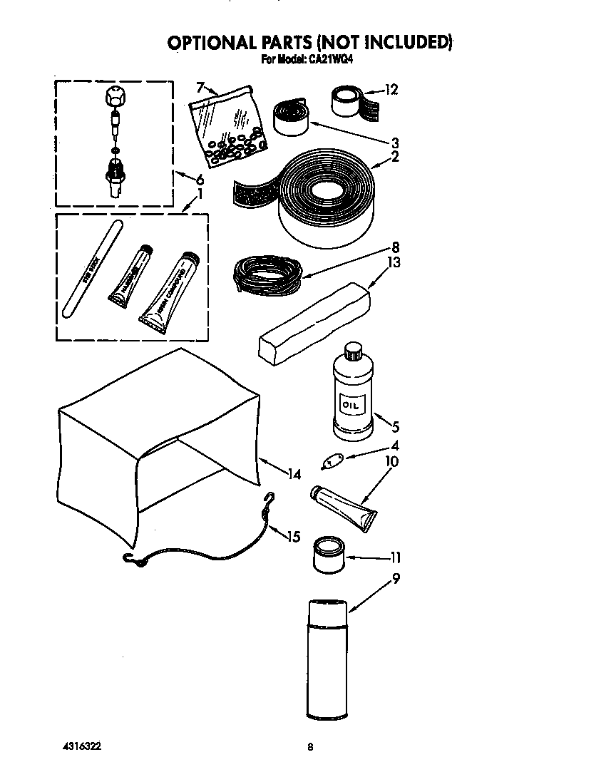 Whirlpool CA21WQ4 optional diagram