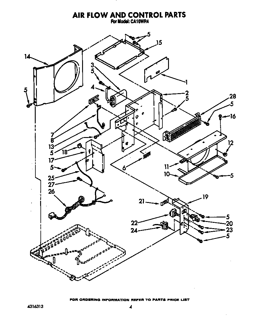 Crosley CA10WR4 air flow and control diagram