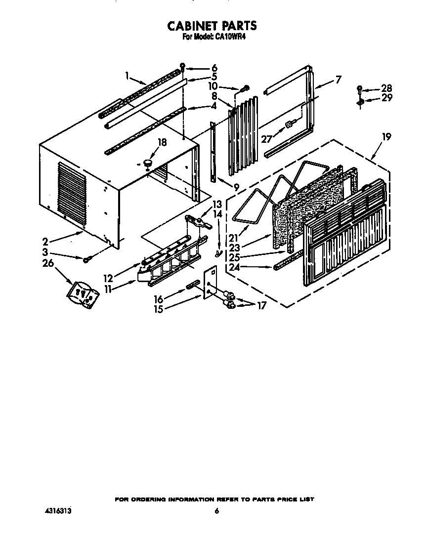 Crosley CA10WR4 cabinet diagram