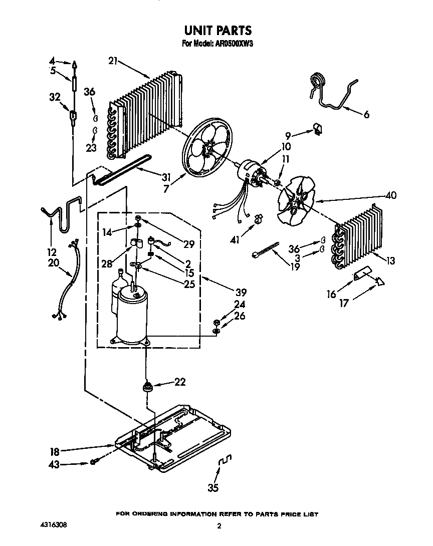 Whirlpool AR0500XW3 unit diagram