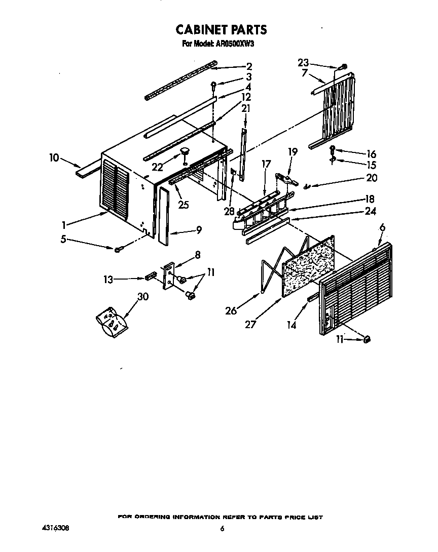 Whirlpool AR0500XW3 cabinet diagram