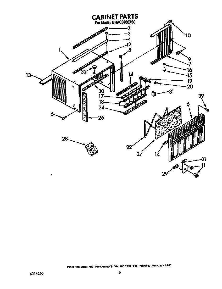 Whirlpool BHAC0700XS0 cabinet diagram