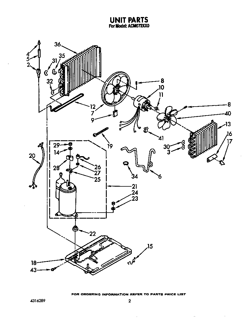 Whirlpool ACM072XX0 unit diagram