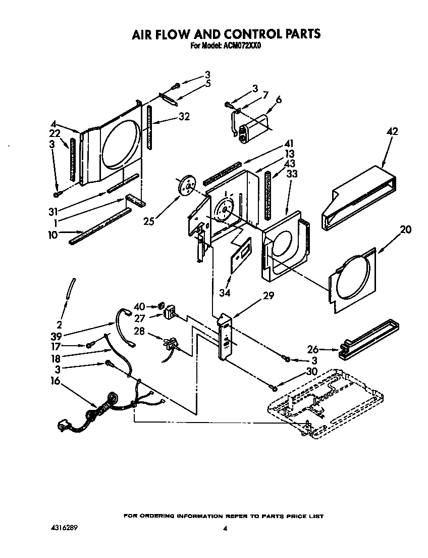 Whirlpool ACM072XX0 air flow and control diagram