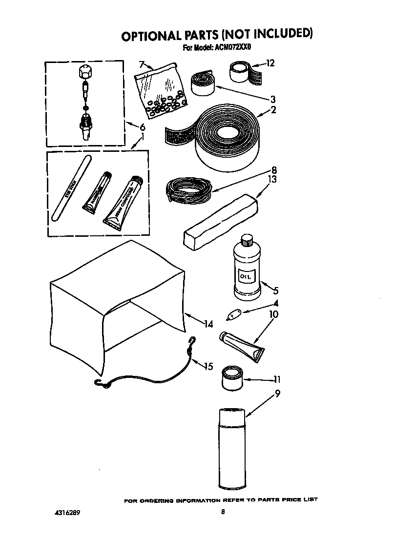 Whirlpool ACM072XX0 optional diagram