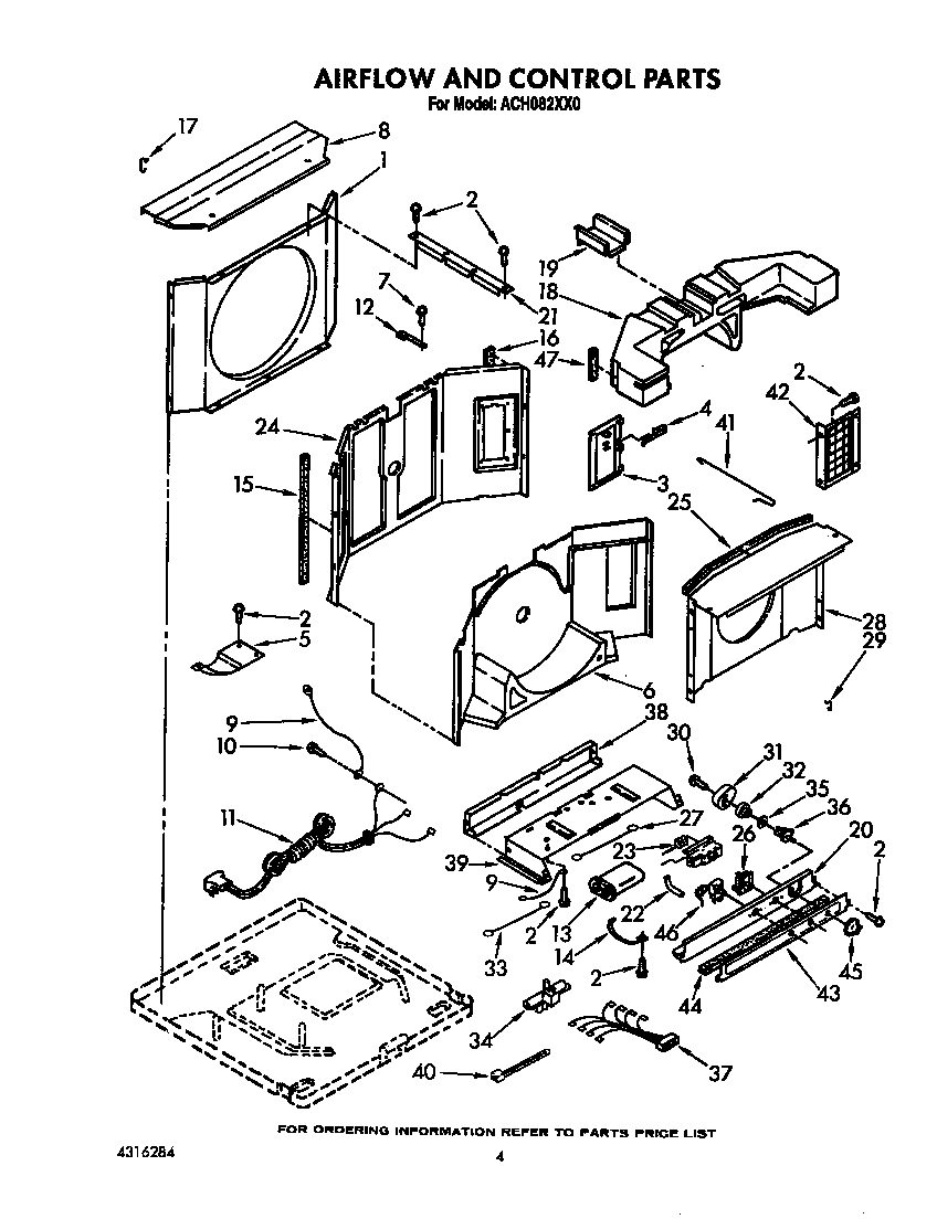 Whirlpool ACH082XX0 air flow and control diagram