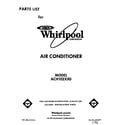 Whirlpool ACH102XX0 front cover diagram