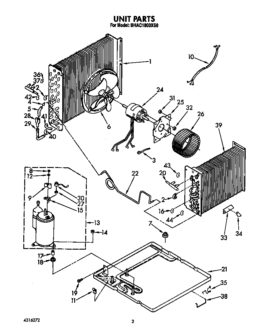 Whirlpool BHAC1800XS0 unit diagram