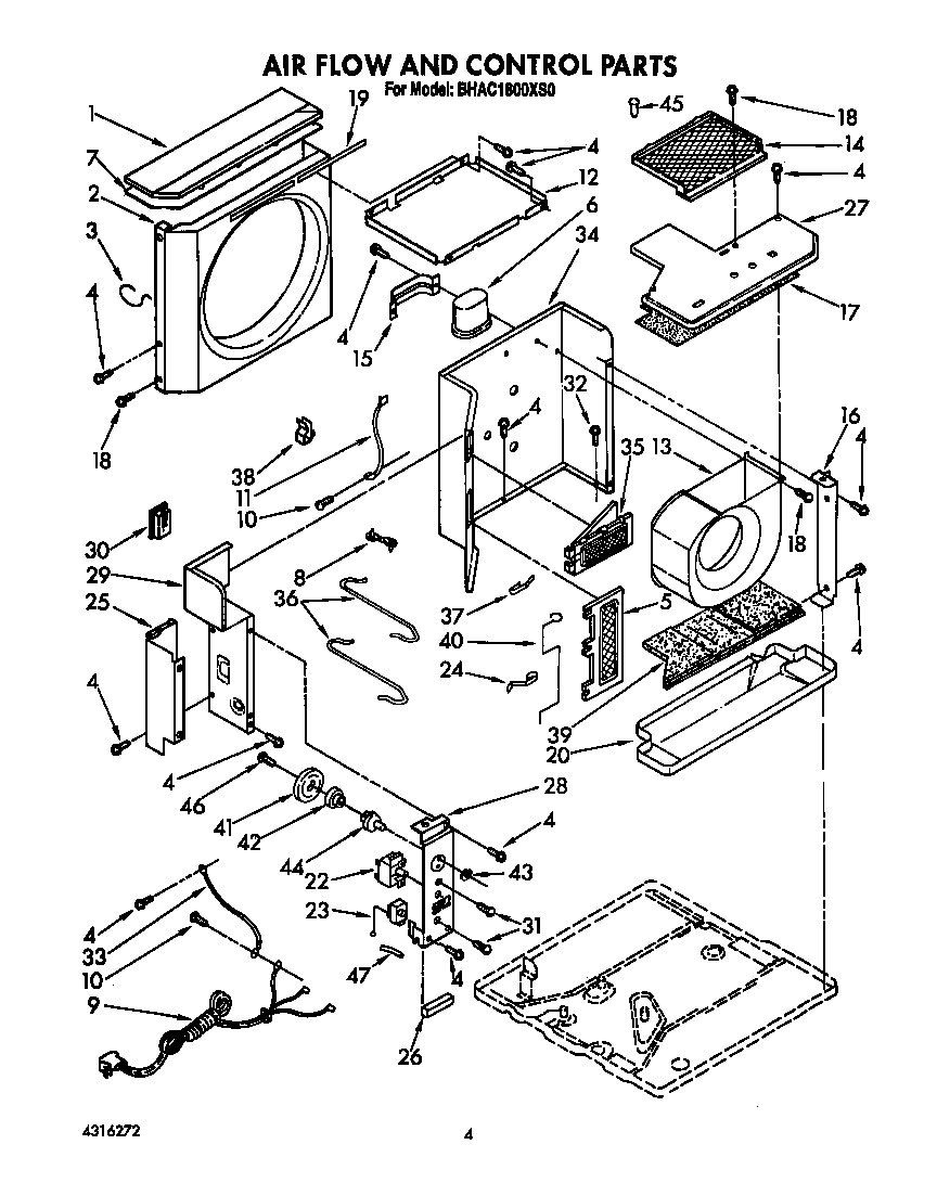 Whirlpool BHAC1800XS0 air flow and control diagram
