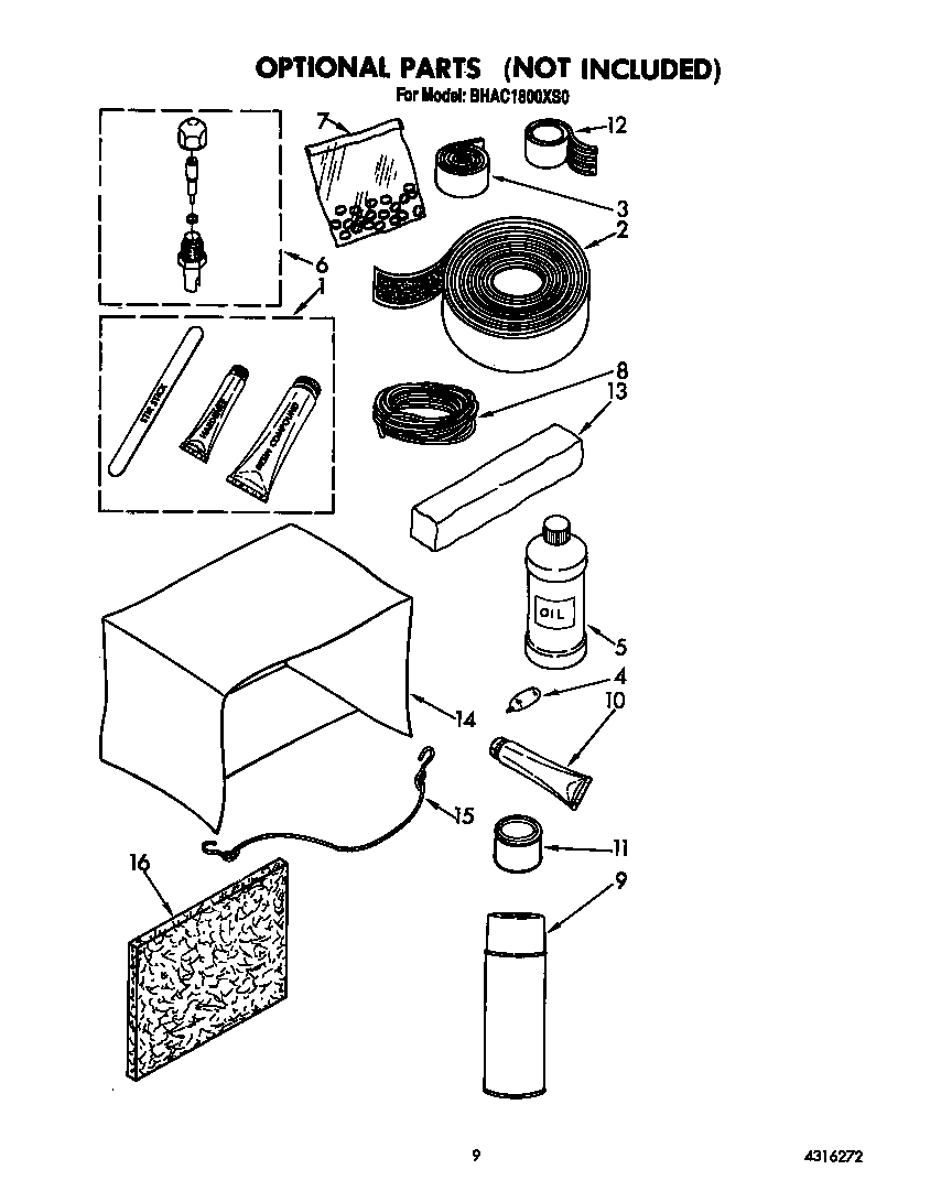 Whirlpool BHAC1800XS0 optional diagram