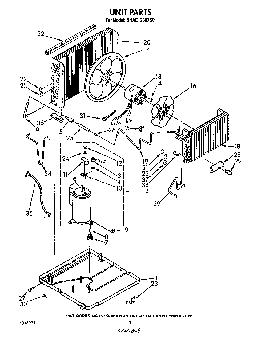 Whirlpool BHAC1200XS0 unit diagram