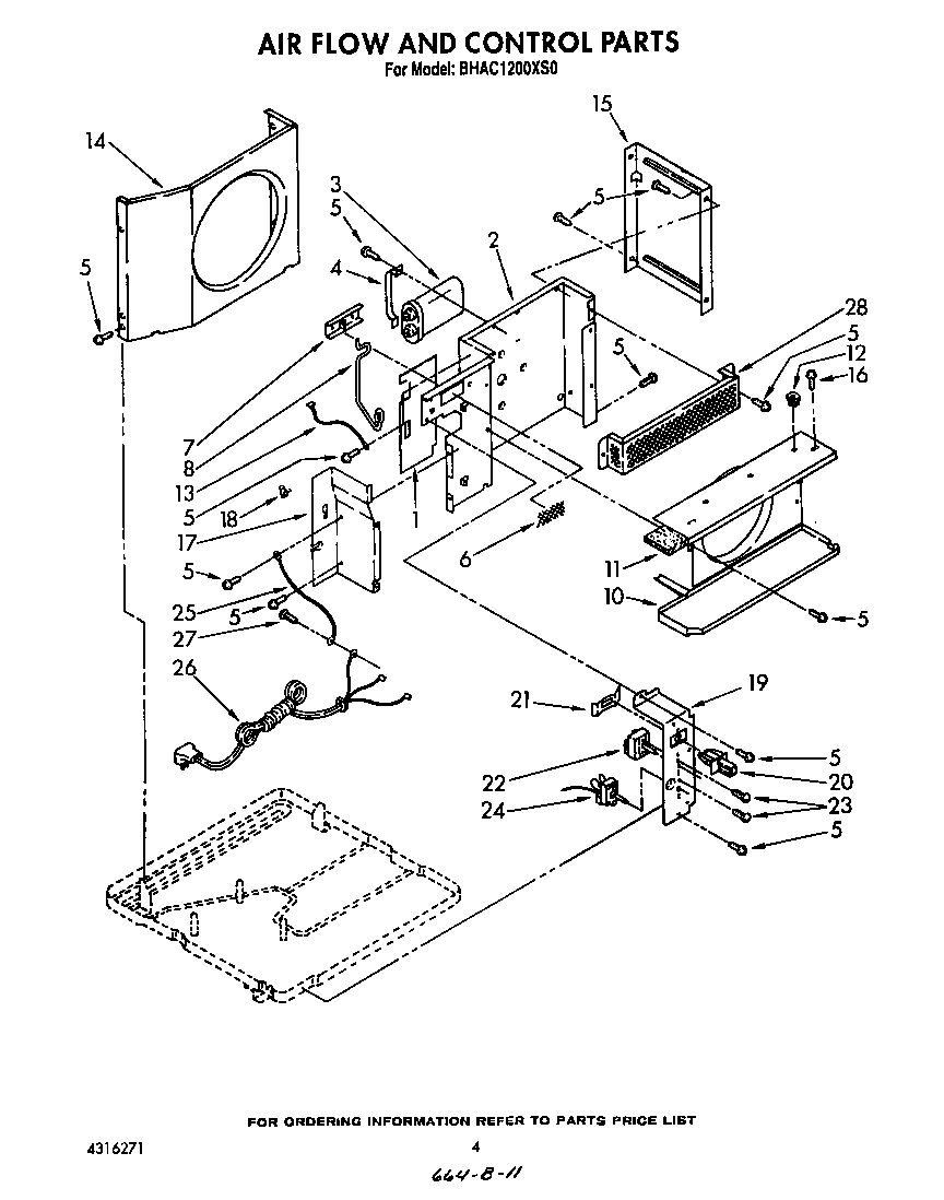Whirlpool BHAC1200XS0 airflow and control diagram