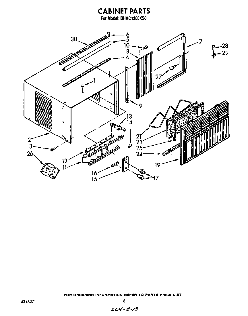 Whirlpool BHAC1200XS0 cabinet diagram