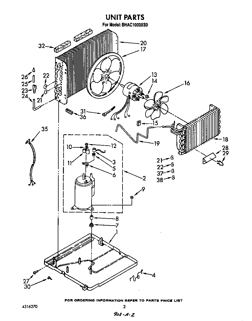 Whirlpool BHAC1000XS0 unit diagram