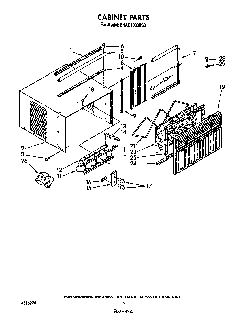 Whirlpool BHAC1000XS0 cabinet diagram