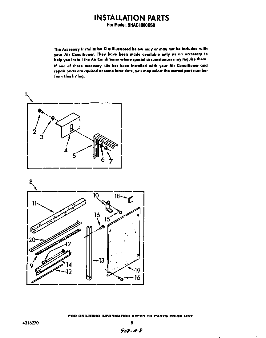Whirlpool BHAC1000XS0 installation diagram