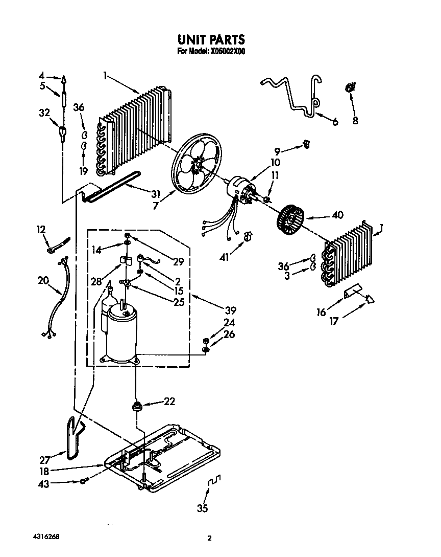 Roper X05002X00 unit diagram