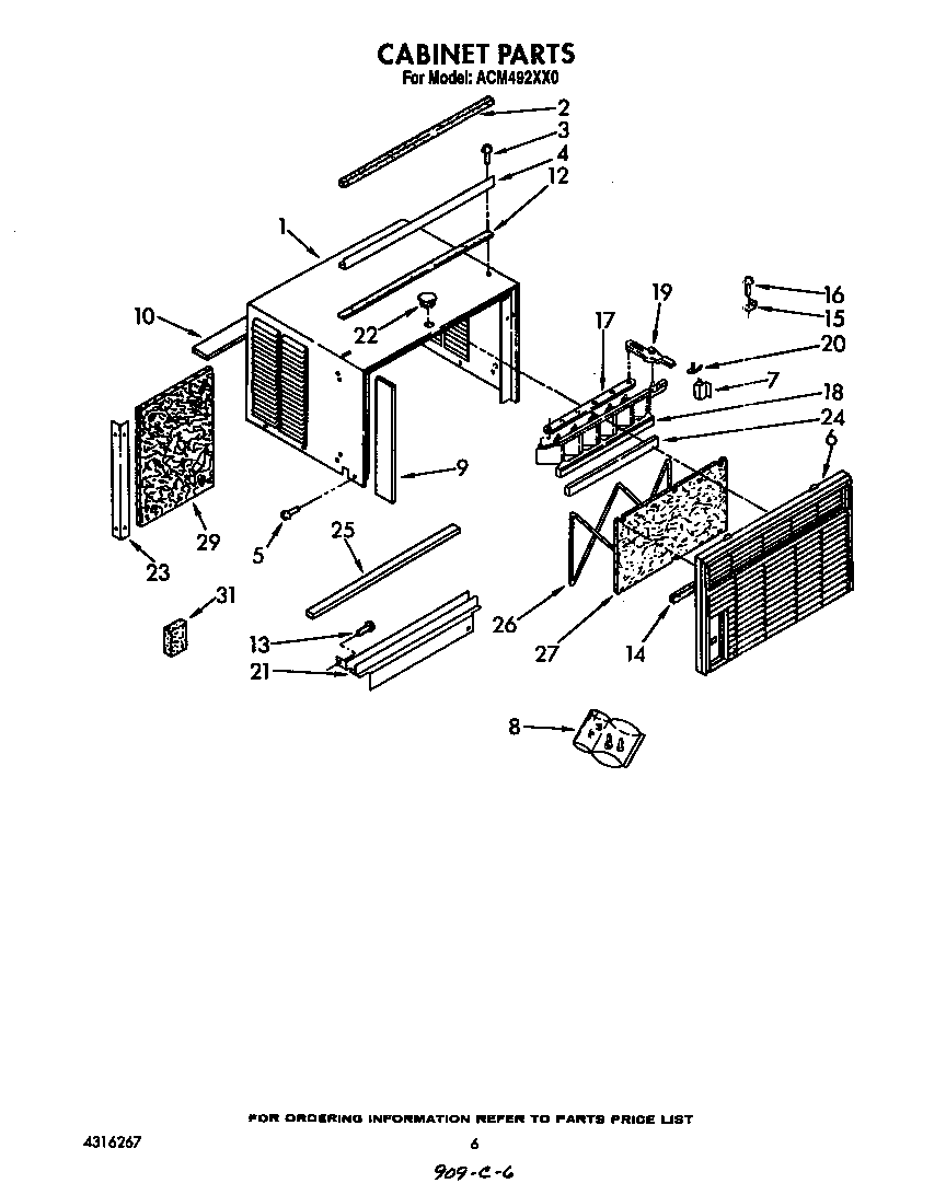 Whirlpool ACM492XX0 cabinet diagram