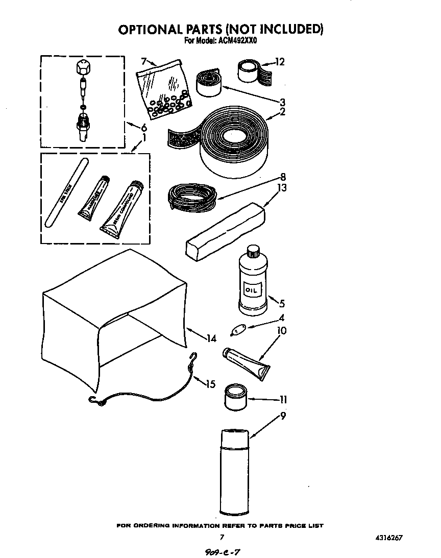 Whirlpool ACM492XX0 lit/optional diagram