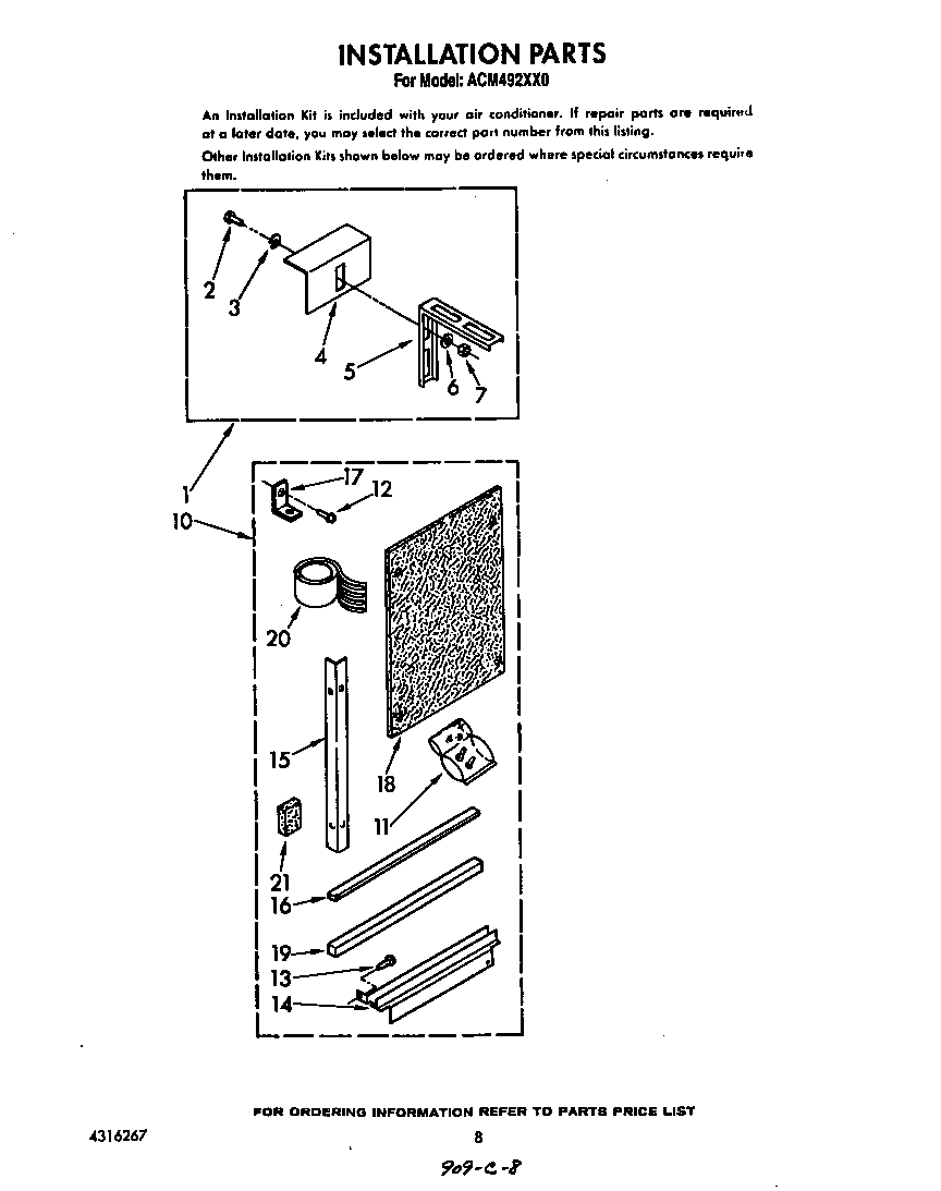 Whirlpool ACM492XX0 installation diagram