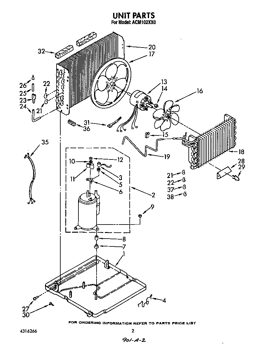 Whirlpool ACM102XX0 unit diagram