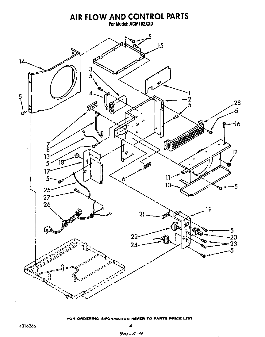 Whirlpool ACM102XX0 air flow and control diagram