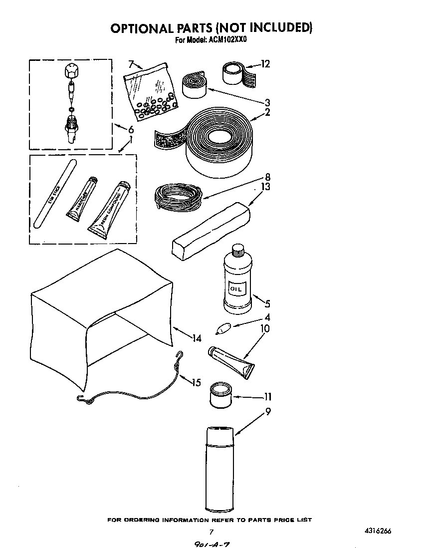 Whirlpool ACM102XX0 lit/optional diagram