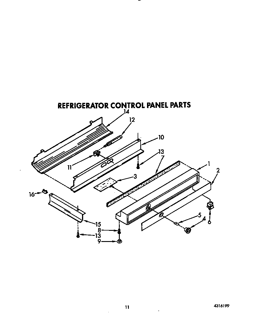 KitchenAid KSSS48DWW00 refrigerator control panel diagram