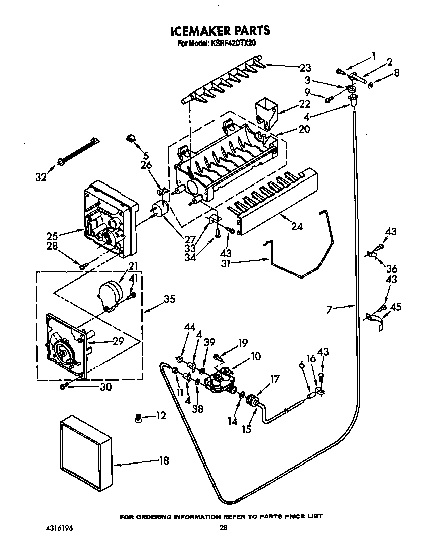 KitchenAid KSRF42DTX20 iceemaker diagram