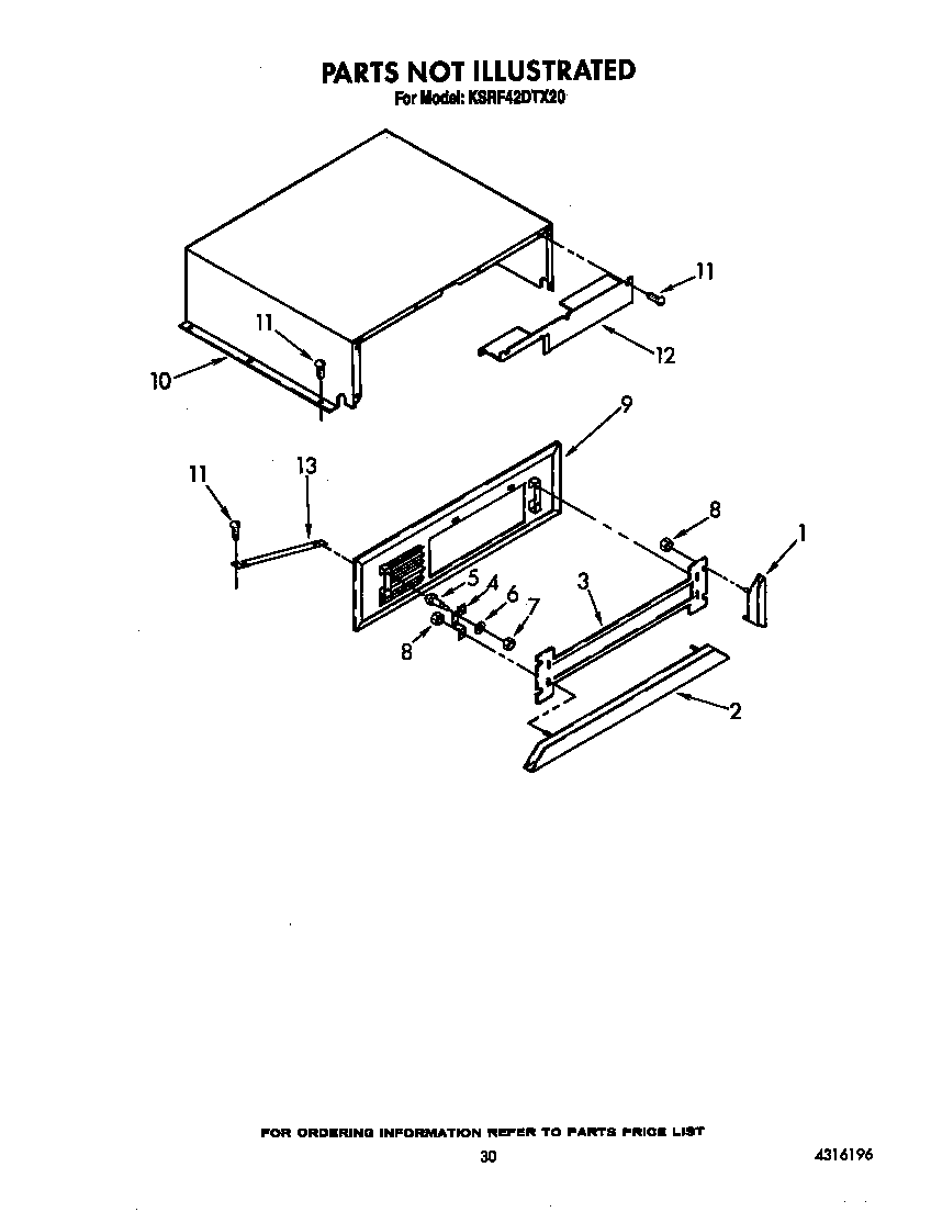 KitchenAid KSRF42DTX20 not illustrated diagram