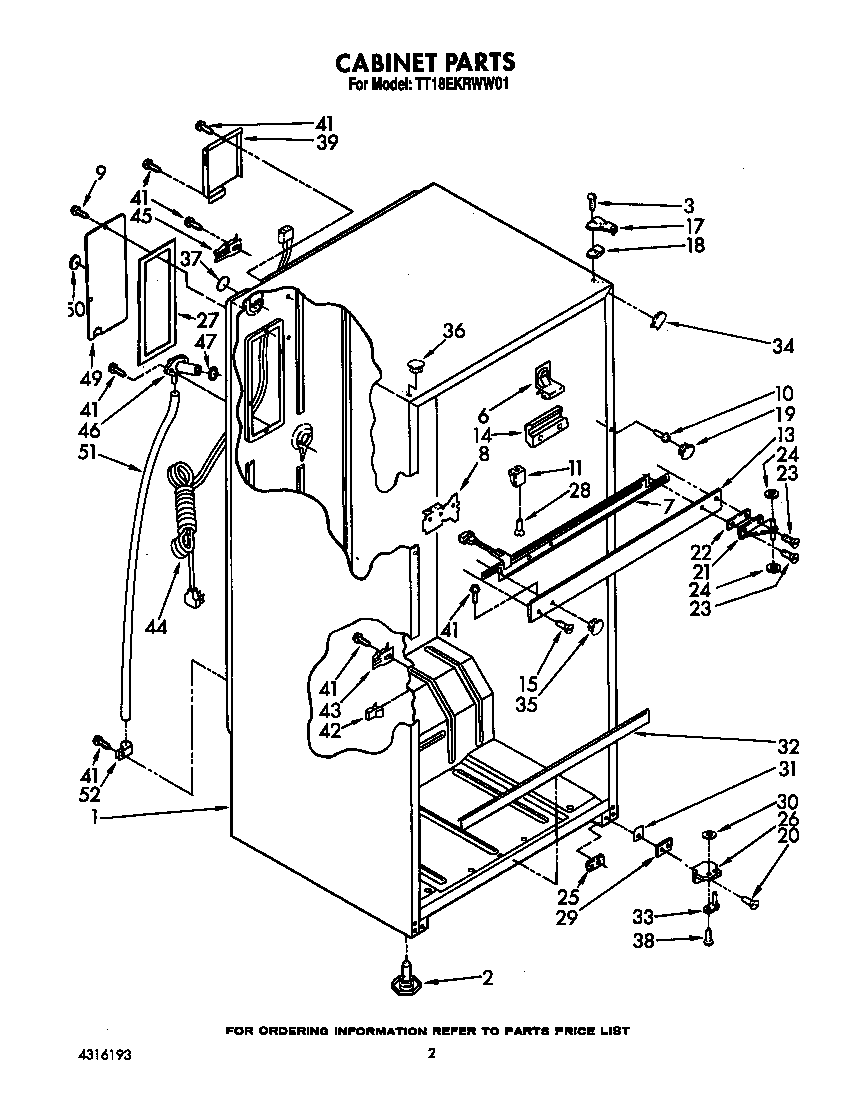 Estate TT18EKRWW01 cabinet diagram