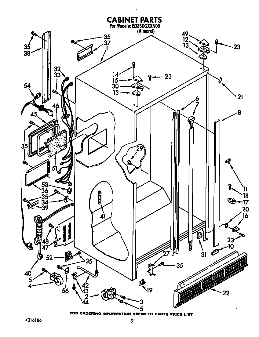 Whirlpool ED25DQXXN00 cabinet diagram