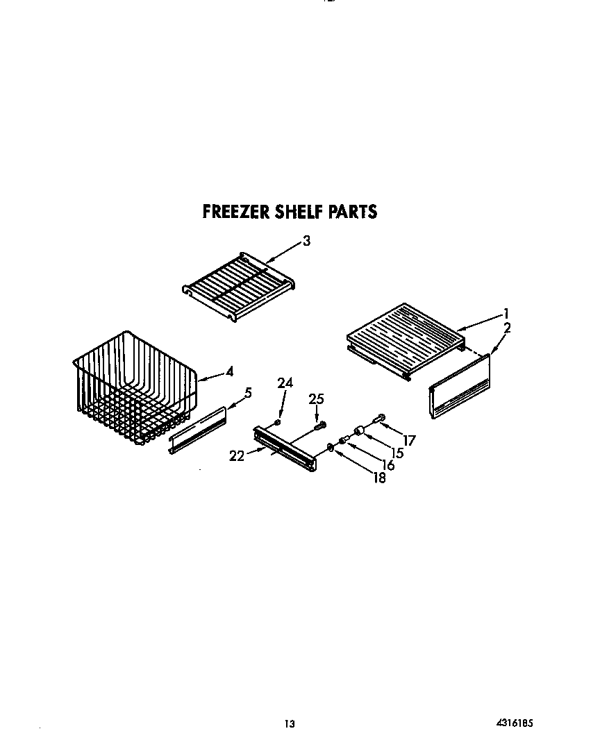 KitchenAid KSSS42DWX01 freezer shelf diagram