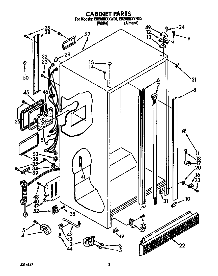 Whirlpool ED20HKXXW00 cabinet diagram