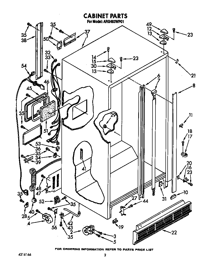 Whirlpool ARG483WP01 cabinet diagram