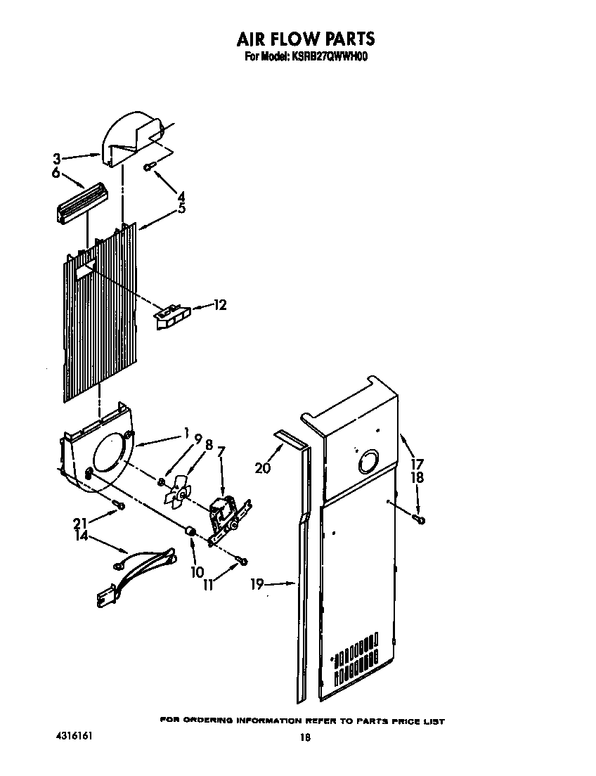 KitchenAid KSRB27QWWH00 air flow diagram