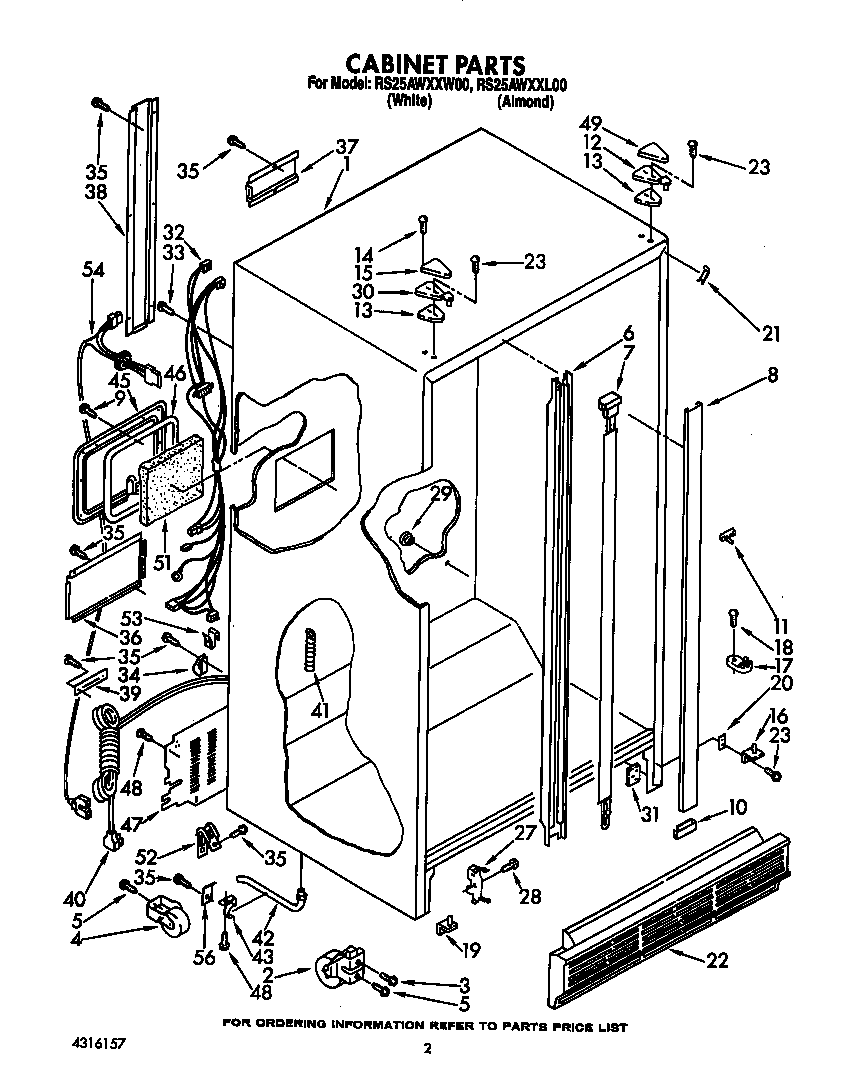 Roper RS25AWXXW00 cabinet diagram