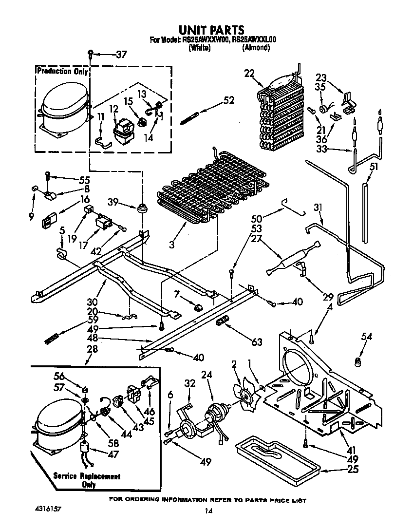 Roper RS25AWXXW00 unit diagram