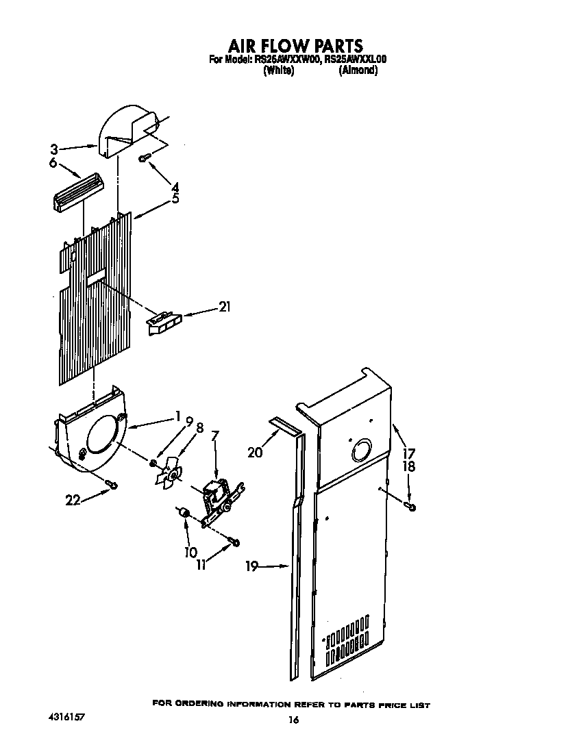 Roper RS25AWXXW00 air flow diagram